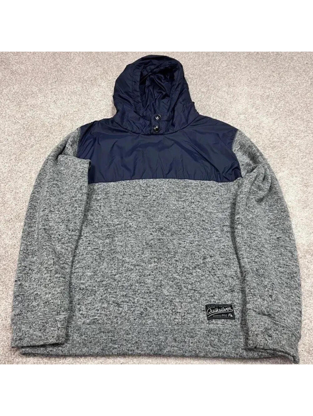 Quiksilver Jacket Men's Gray Blue Long Sleeve Pullover Size Medium